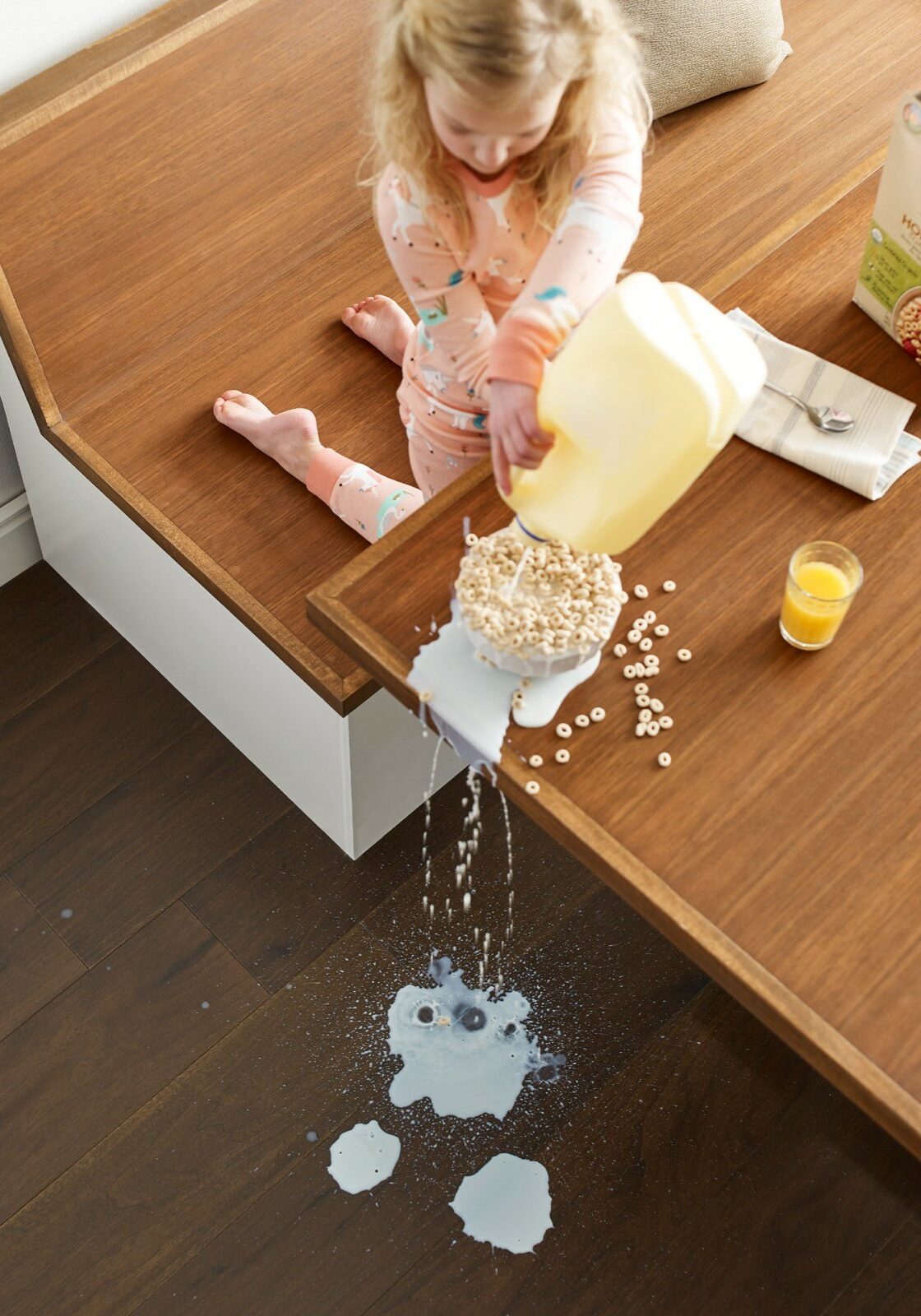 Milk spill on flooring | Henson's Greater Tennessee Flooring